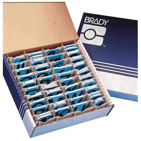 Brady Quik-Align Assorted Numbers, Letters & Punctuation 2 in Polyester Lbls Black 550 Pieces 174018